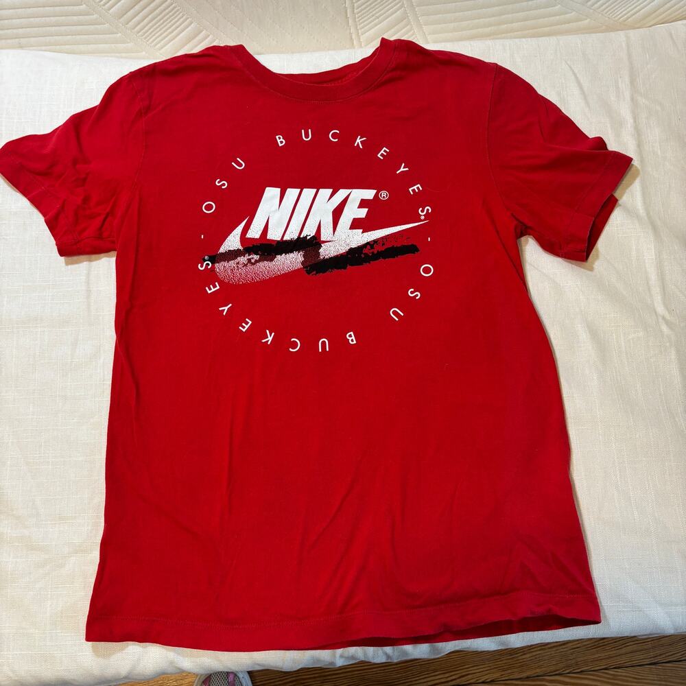 Nike Ohio State Buckeyes T Shirt Small Red OSU Swoosh College Football